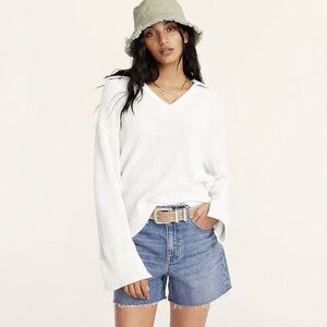 J.Crew Relaxed Collared Sweater in White